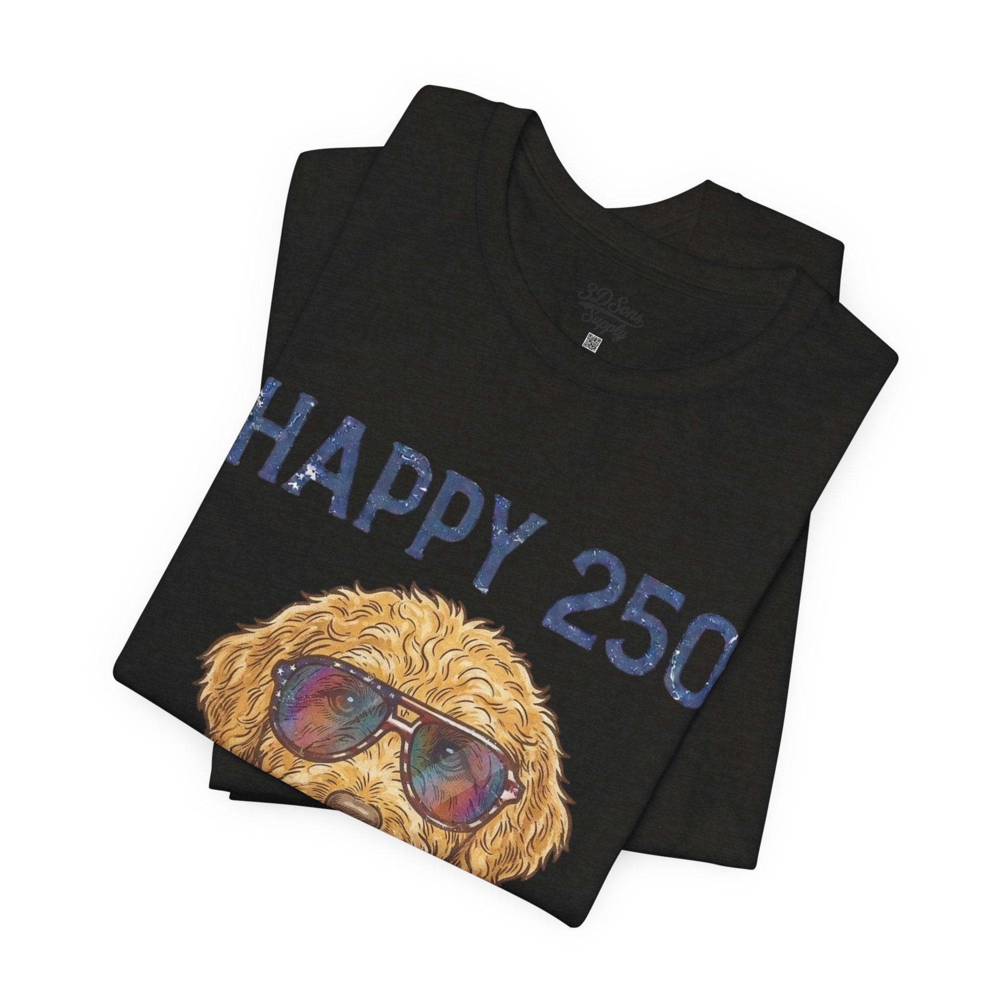Happy 250 America! Patriotic Goldendoodle Tee