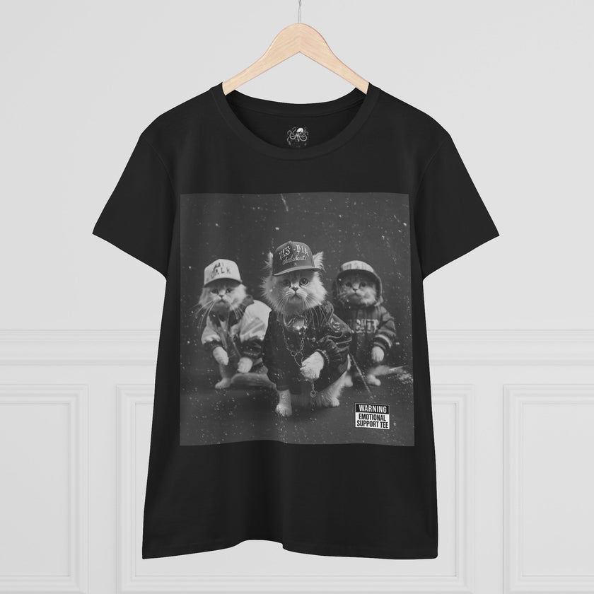 Women's 90s Kitten Hip Hop Album Cover Tee | Kittens as Rappers Shirt – 3D Sons Supply Co