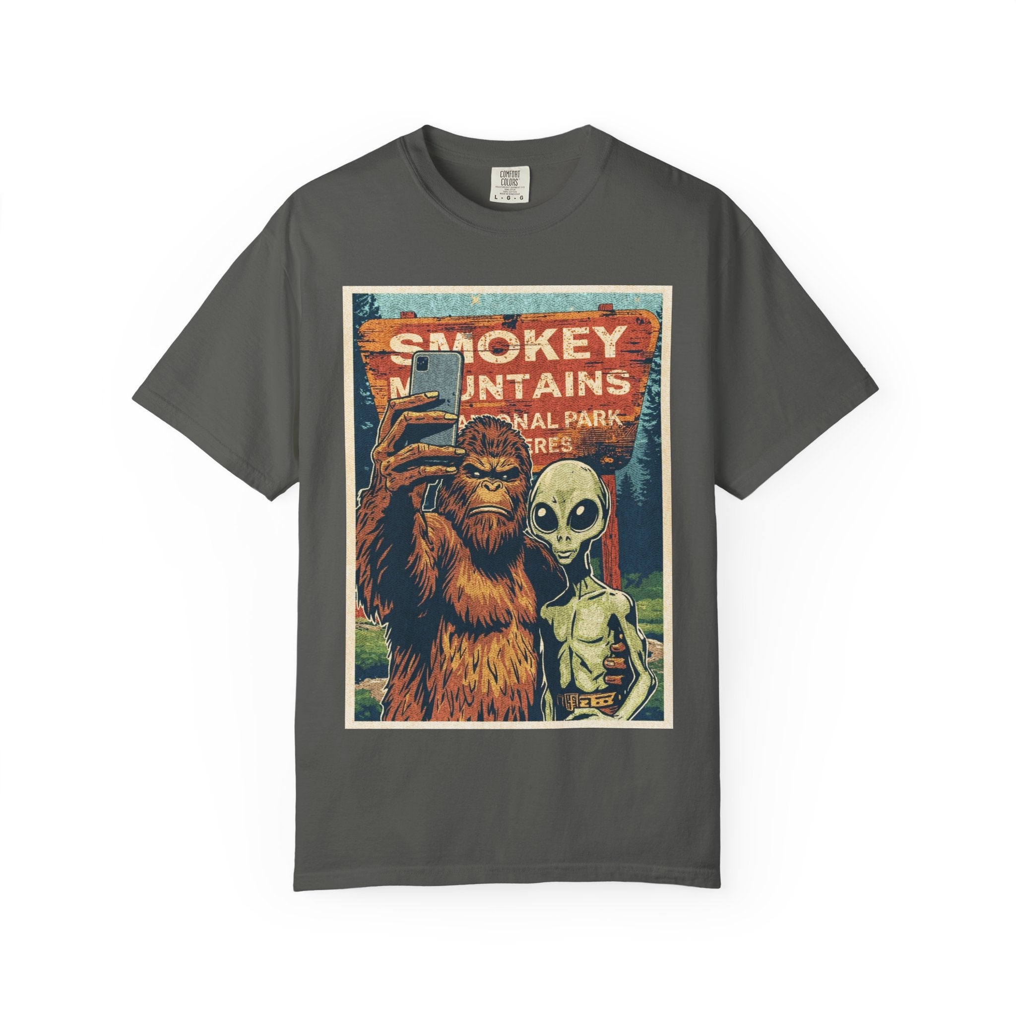 Smoky Mountains Alien & Bigfoot T-shirt — National Park Adventure Tee