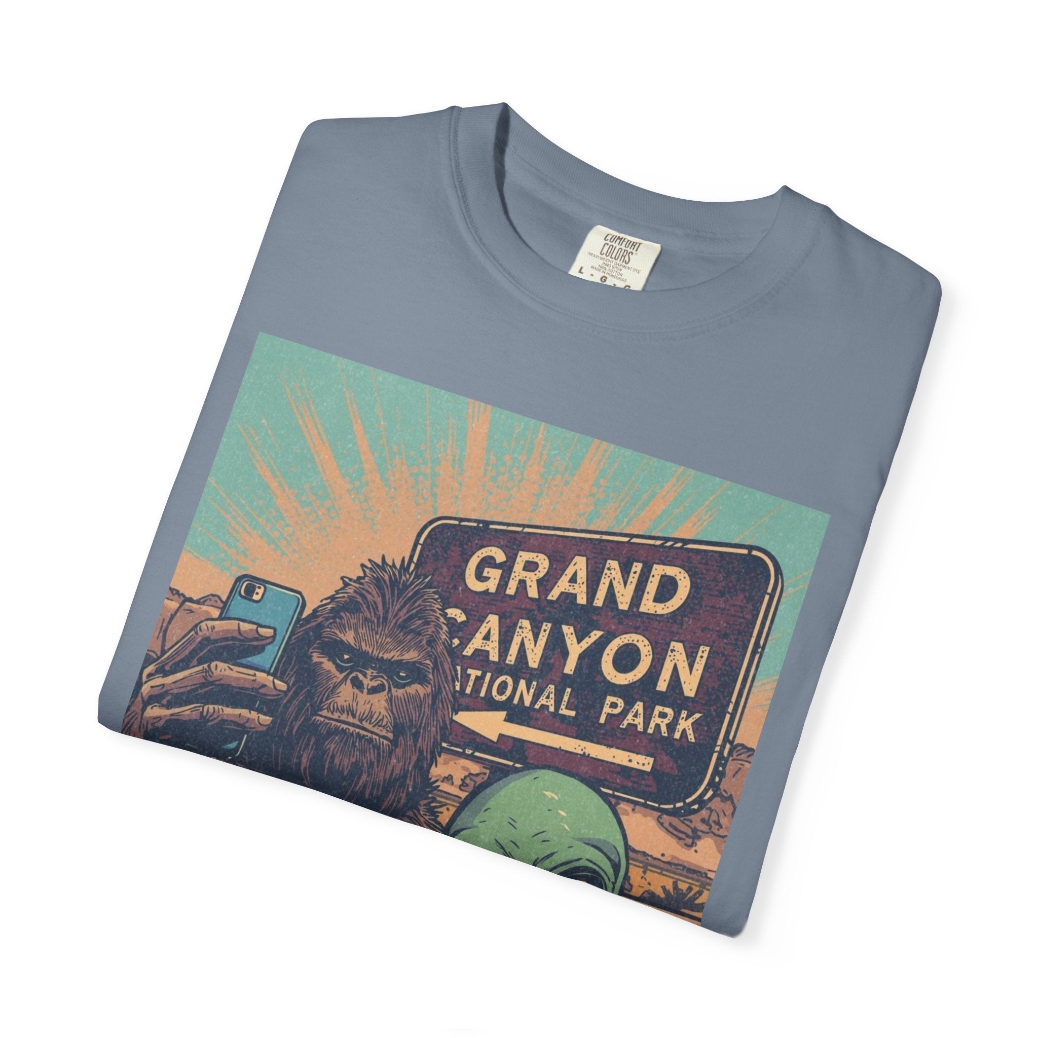 Bigfoot & Alien Grand Canyon T-Shirt — Funny National Park Tee