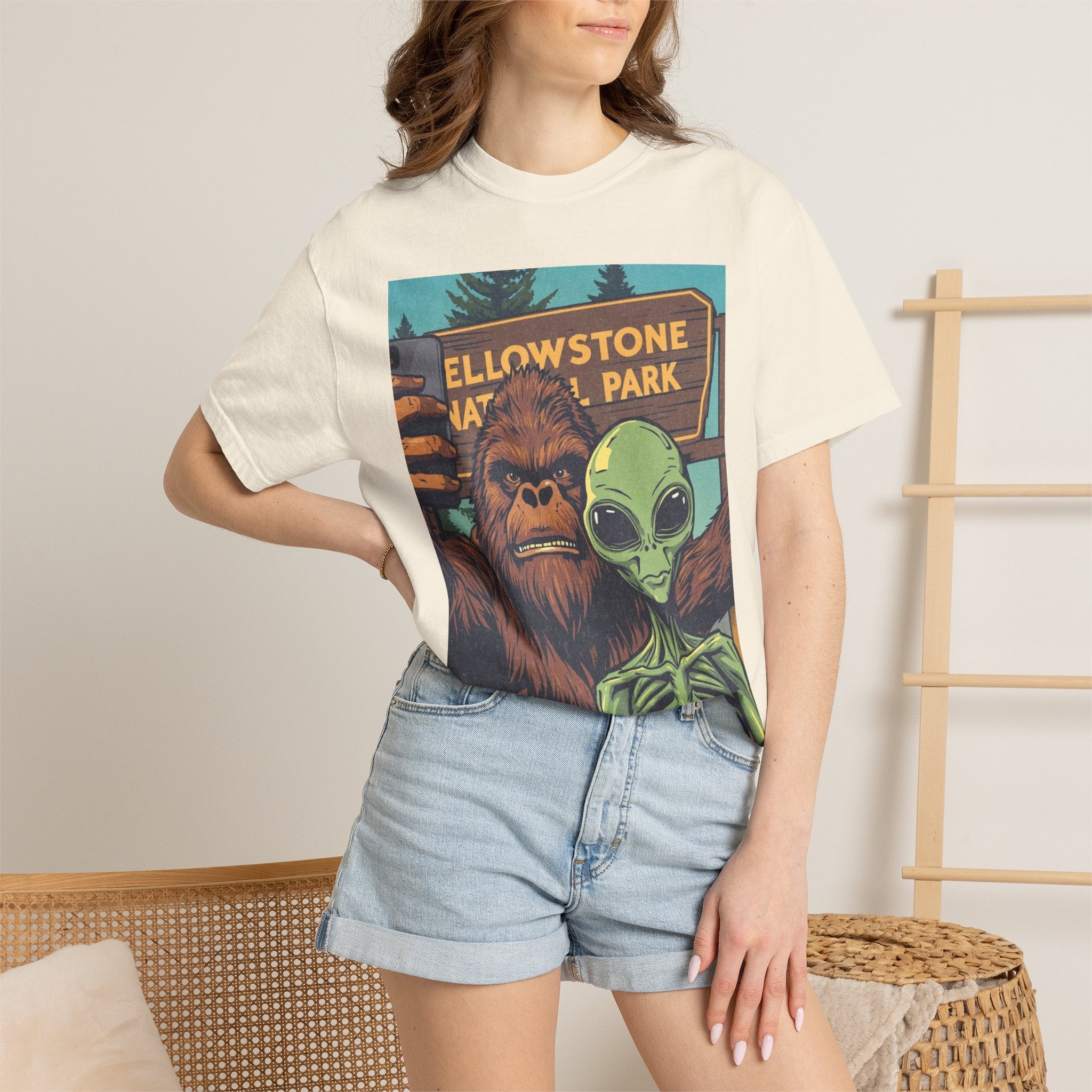 Alien & Bigfoot Yellowstone T-Shirt