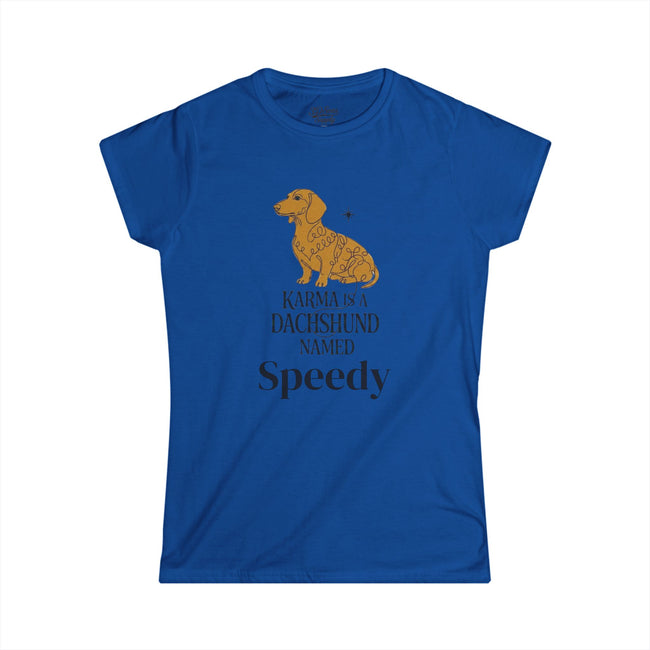Karma Is a Dachshund Mid Century Tee | Personalized Name