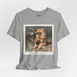 Iced Coffee Night Dog Tee — Late-Night Curb Pomeranian Graphic T-Shirt