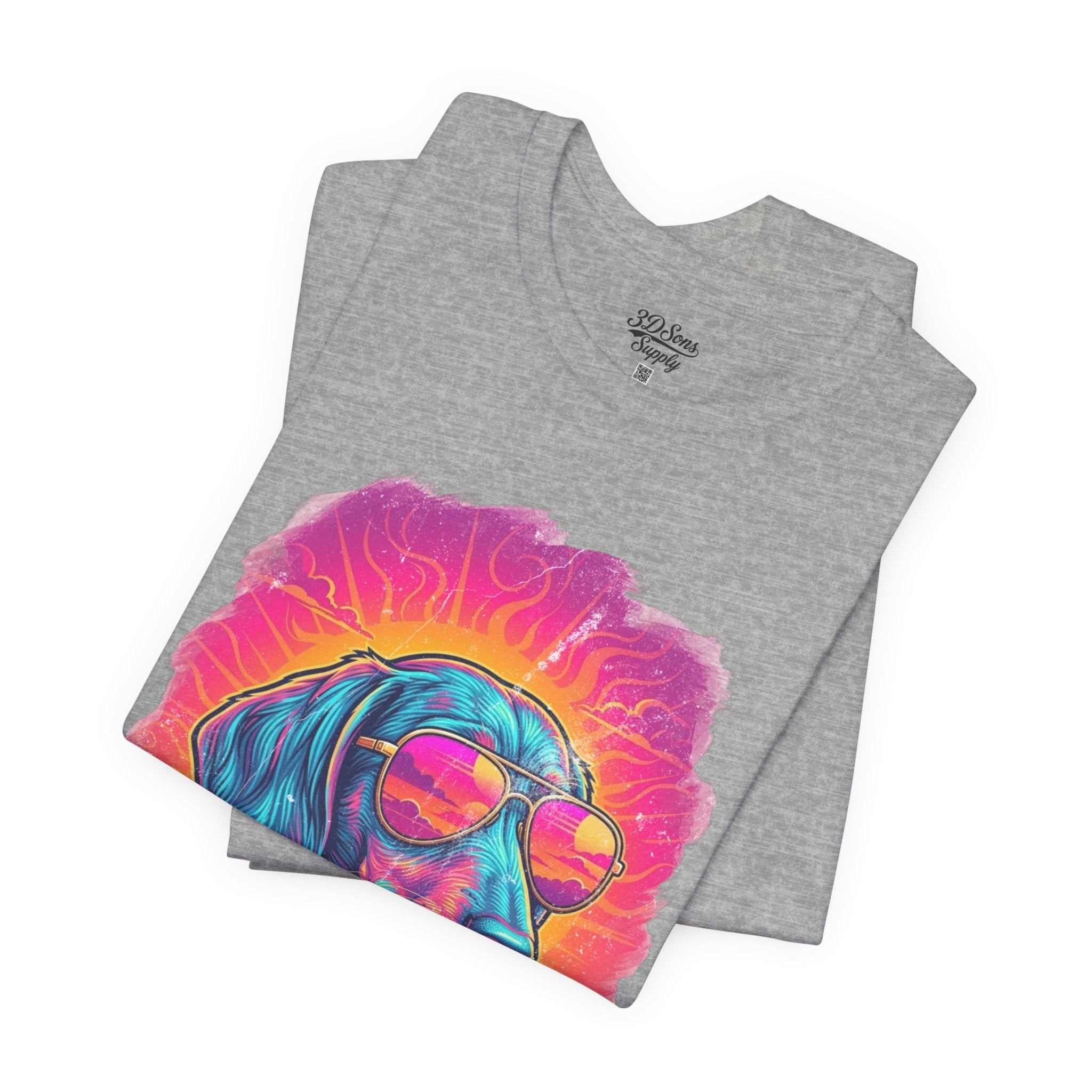 Dachshund Vice City Retro Tee 90's style