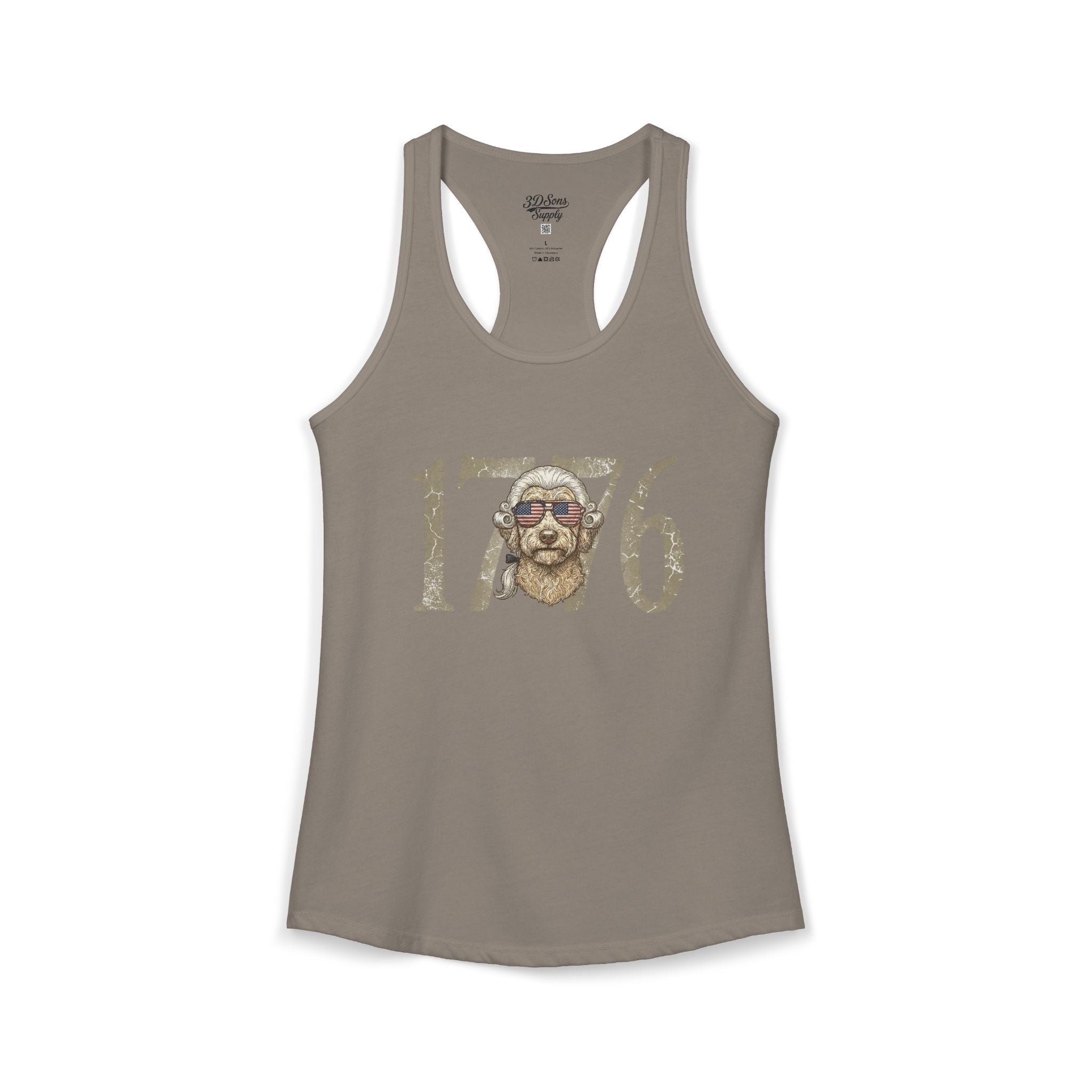 George Washington Doodle 1776 - Women's Ideal Racerback Tank