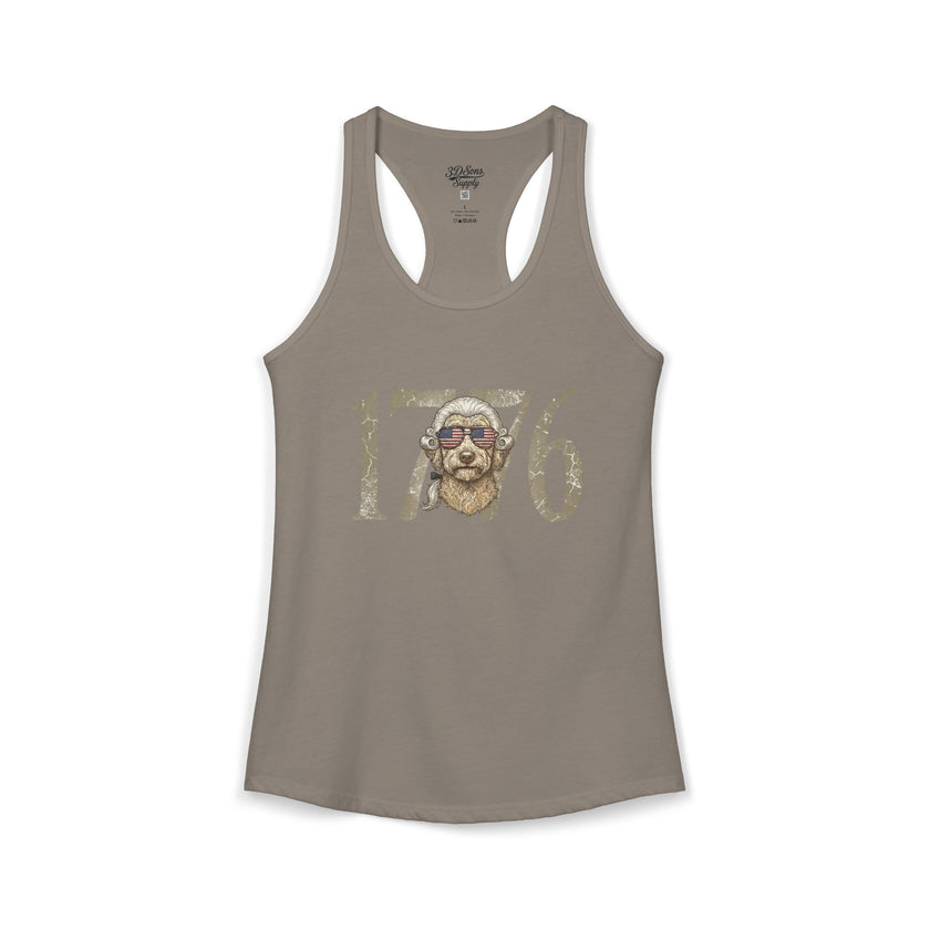 George Washington Doodle 1776 - Women's Ideal Racerback Tank