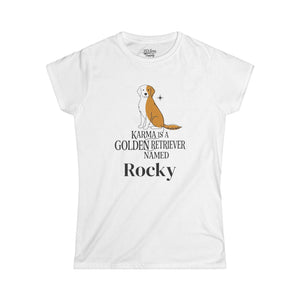 Personalize Karma Golden Retriever Name Tee | Mid Century Dog Shirt