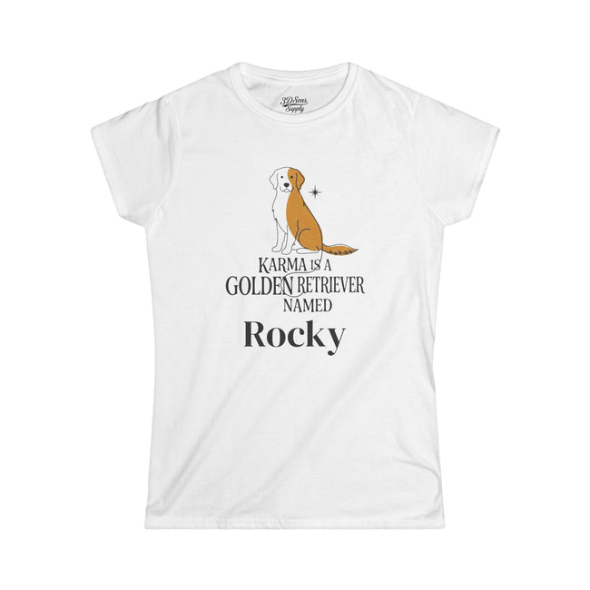 Personalize Karma Golden Retriever Name Tee | Mid Century Dog Shirt