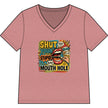 Shut Your Stupid Mouth Hole V-Neck Tee — 60s Retro Funny Women's T-Shirt