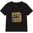 Shut Your Stupid Mouth Hole V-Neck Tee — 60s Retro Funny Women's T-Shirt