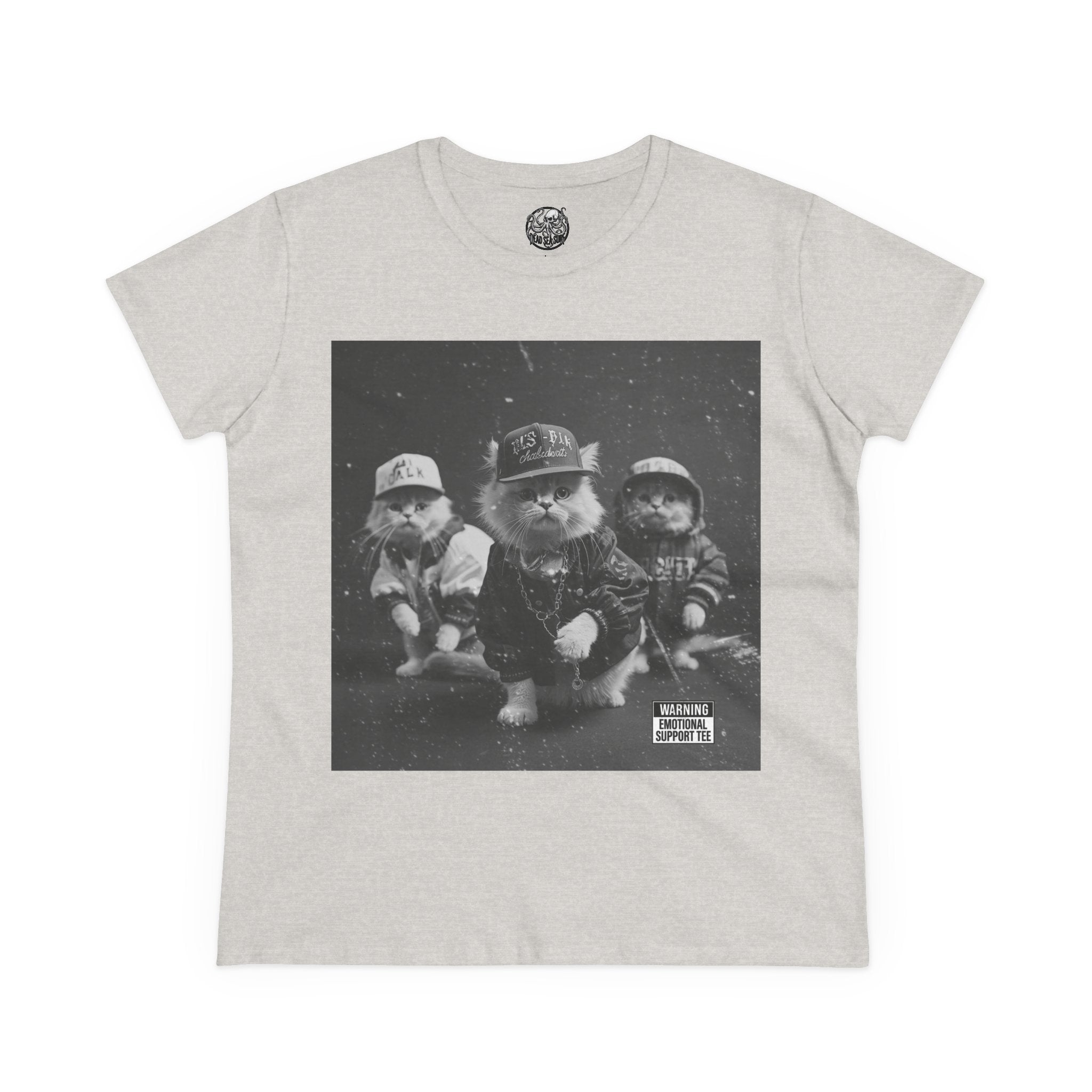 Women's 90s Kitten Hip Hop Album Cover Tee | Kittens Dressed as Rappers