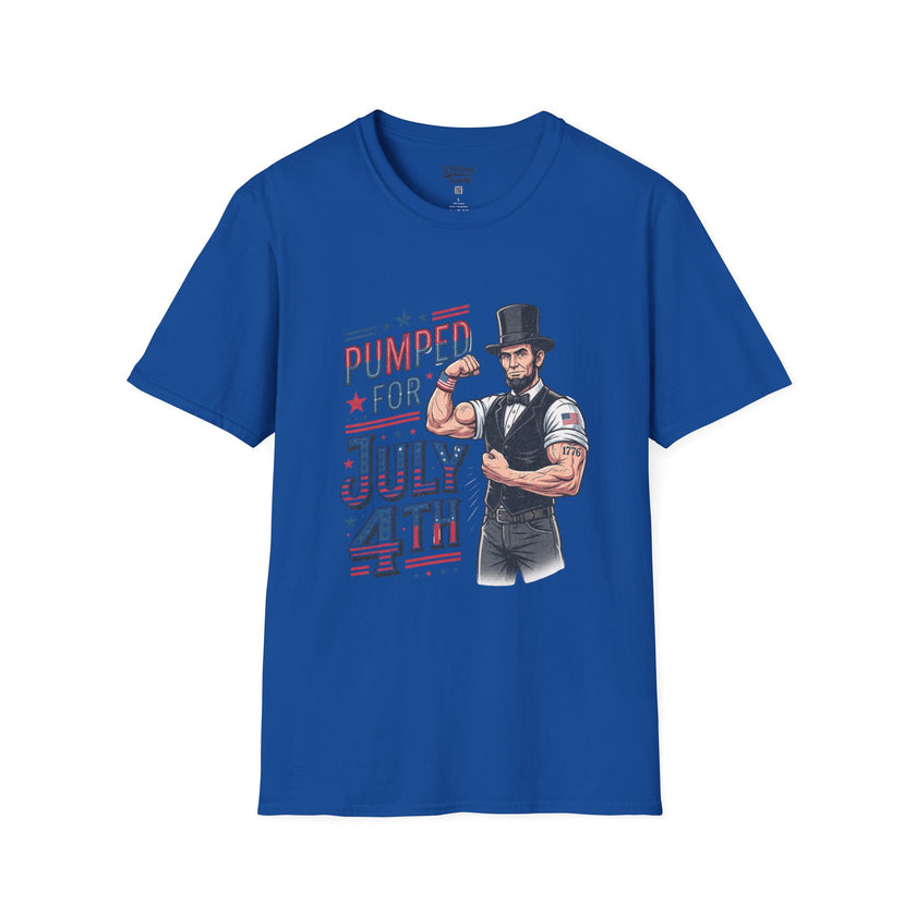 Pumped for July 4th Abraham Lincoln T-Shirt | Funny Patriotic Tee