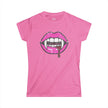 Hot Pink Vampire Lips Women's Tee | Graphic Short Sleeve Shirt
