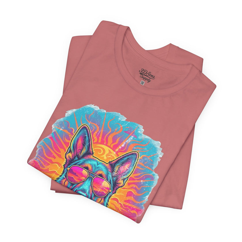 German Shepherd Retro 90s Vice City Tee