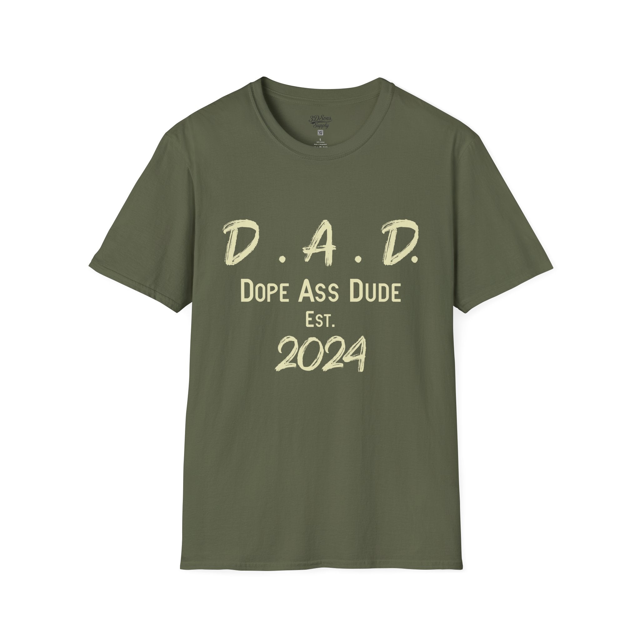 Dope Ass Dude Dad T-Shirt — D.A.D. Typography Father's Day Tee (Personalizable)