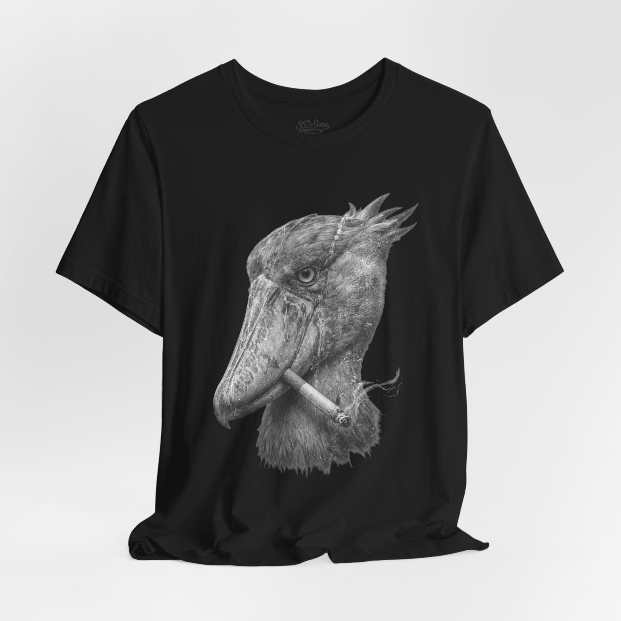 Smoking Shoebill Stork T-Shirt — Quirky Bird Graphic Tee