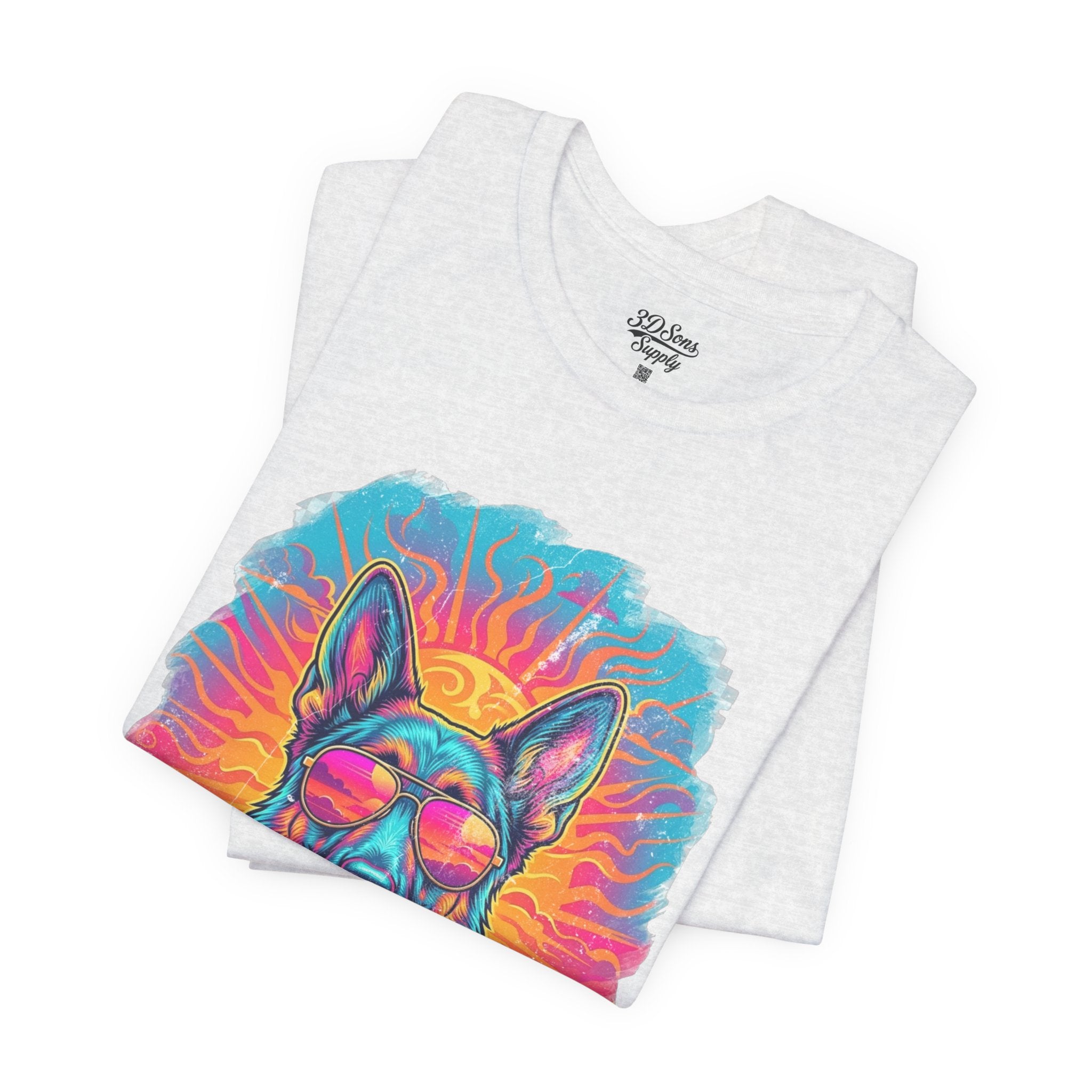 German Shepherd Retro 90s Vice City Tee