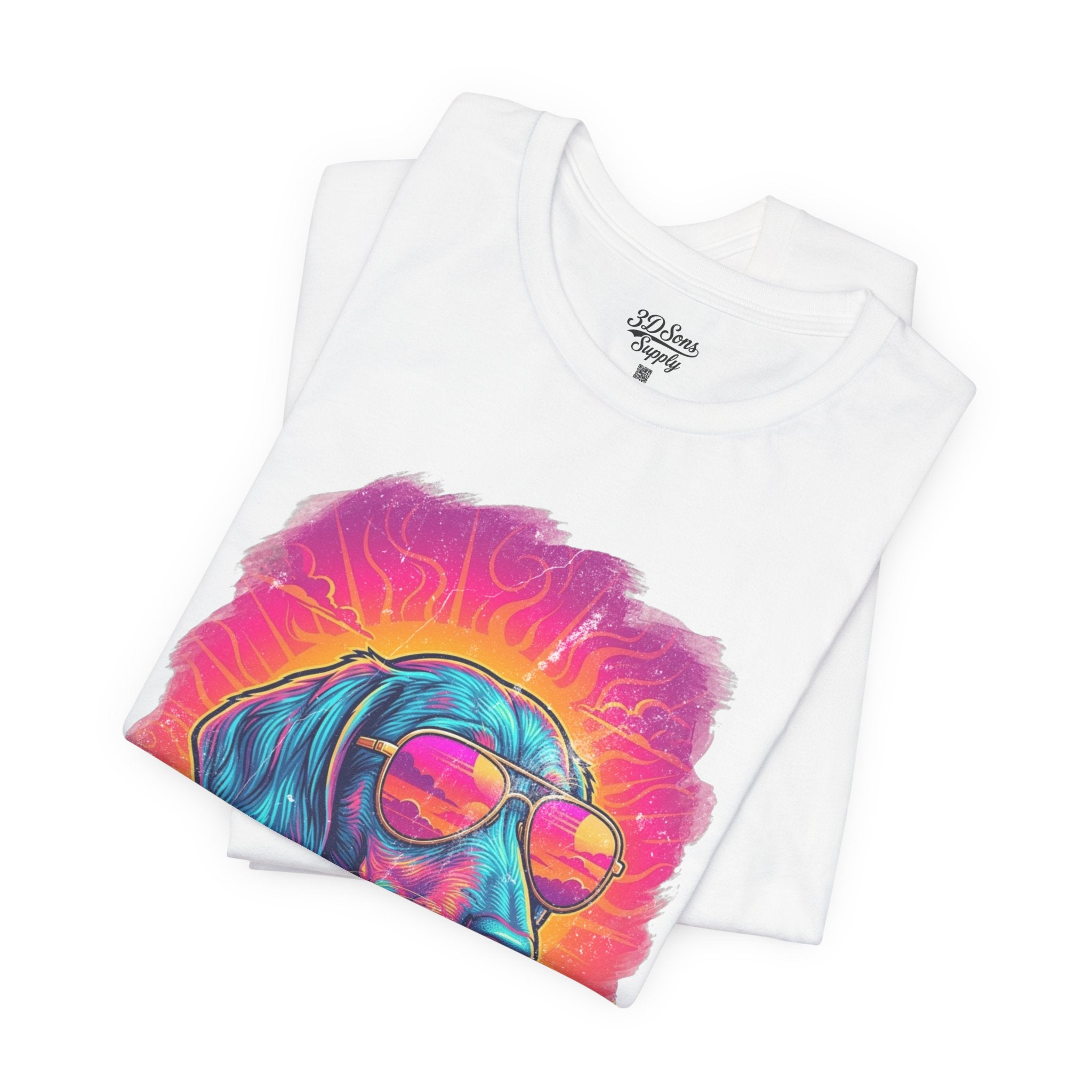 Dachshund Vice City Retro Tee 90's style