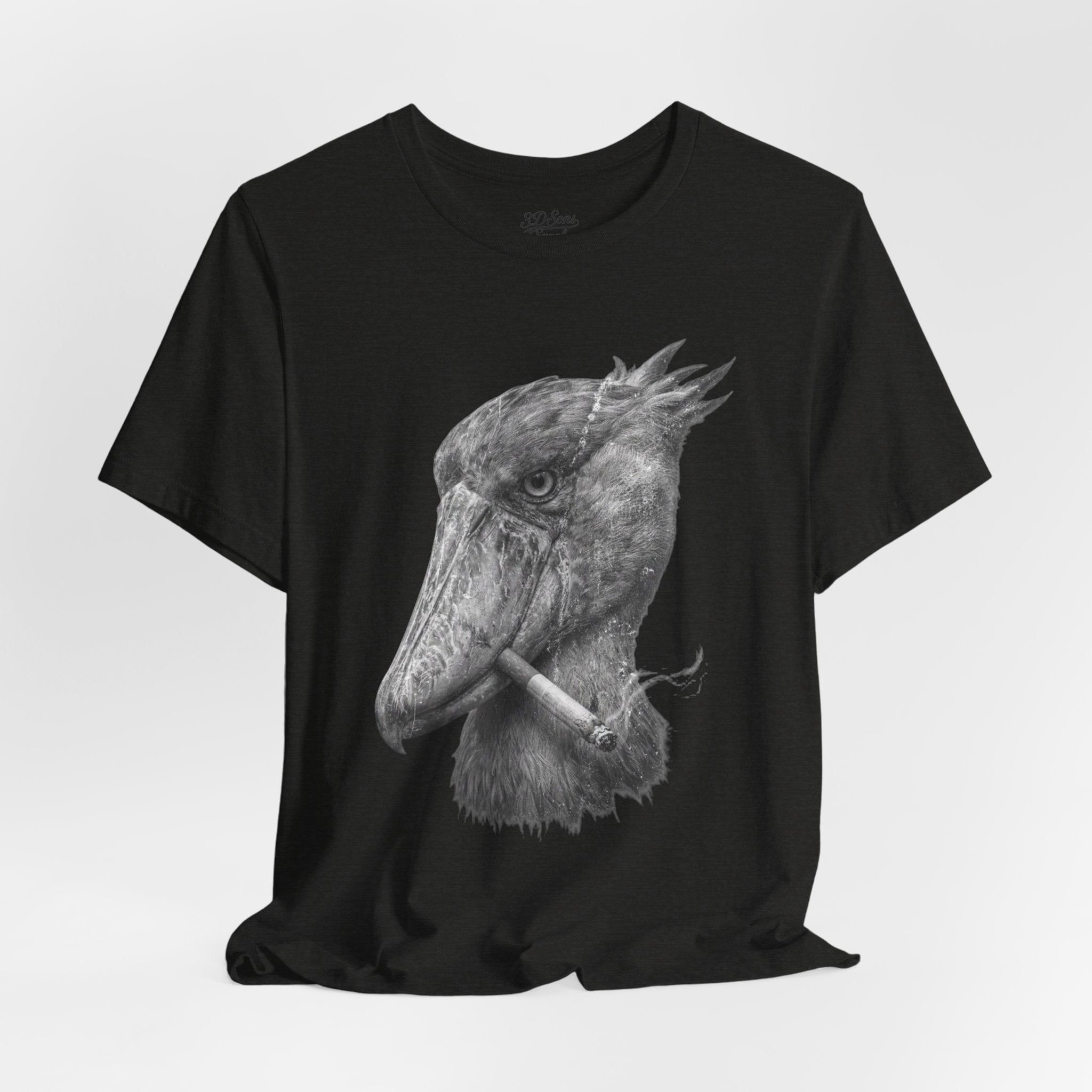 Smoking Shoebill Stork T-Shirt — Quirky Bird Graphic Tee