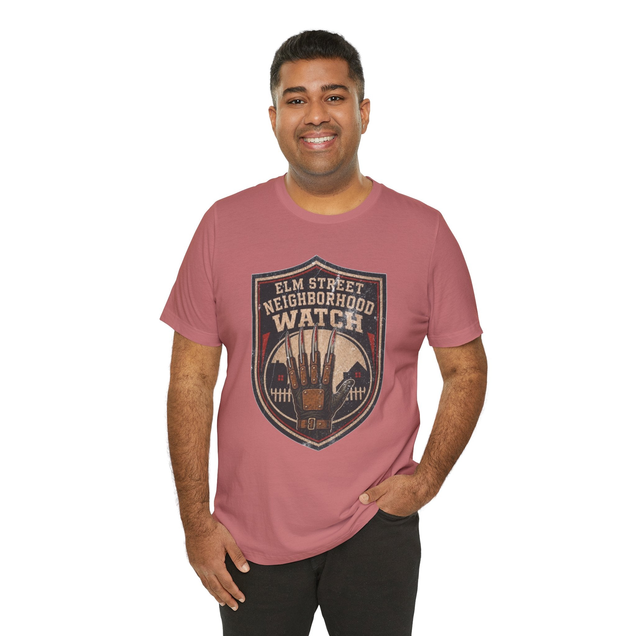 Elm Street Neighborhood Watch Tee – Horror Movie Retro Graphic T-Shirt