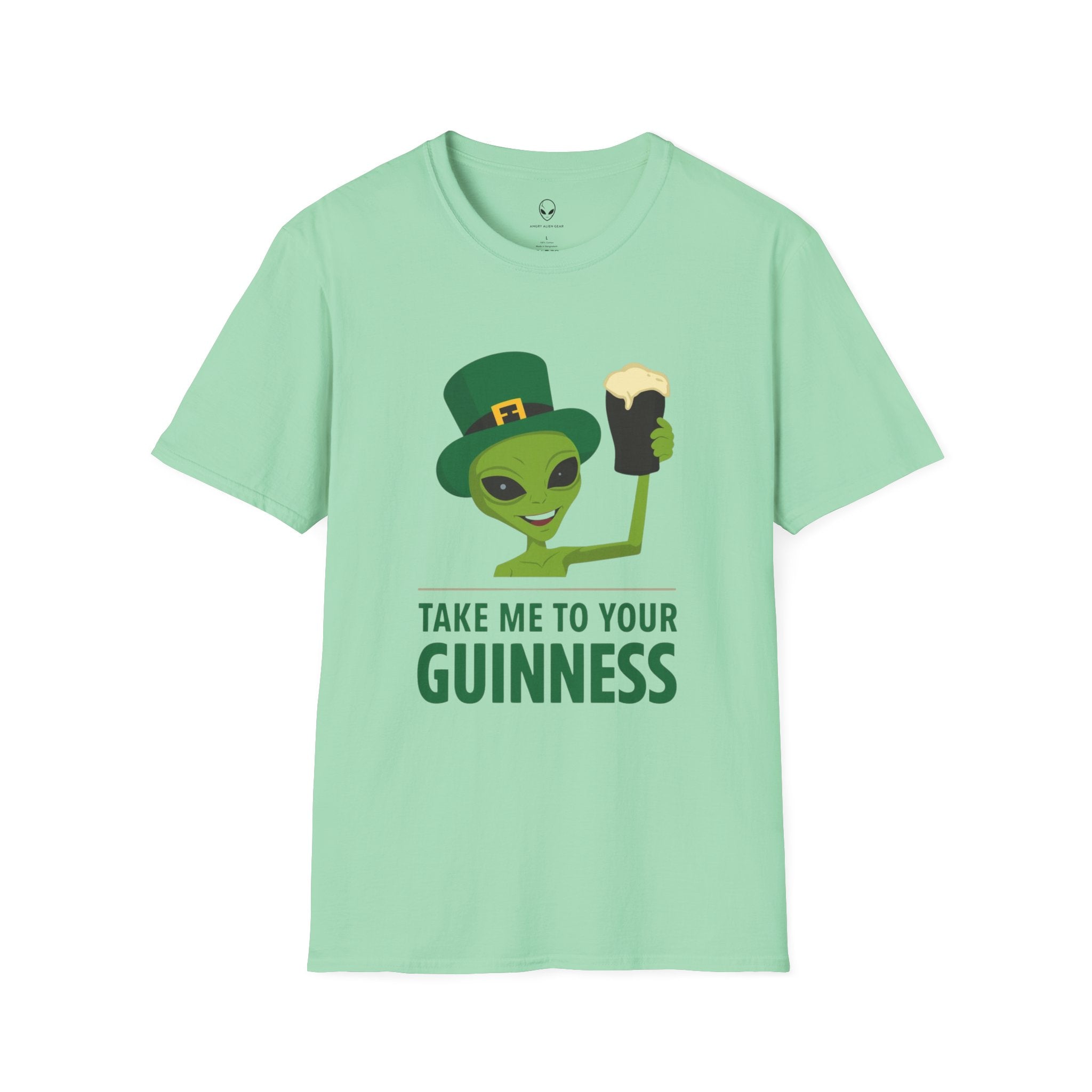 Alien Drinking Guinness Take Me To Your Guinness Tee Shirt, St. Patricks Day Alien