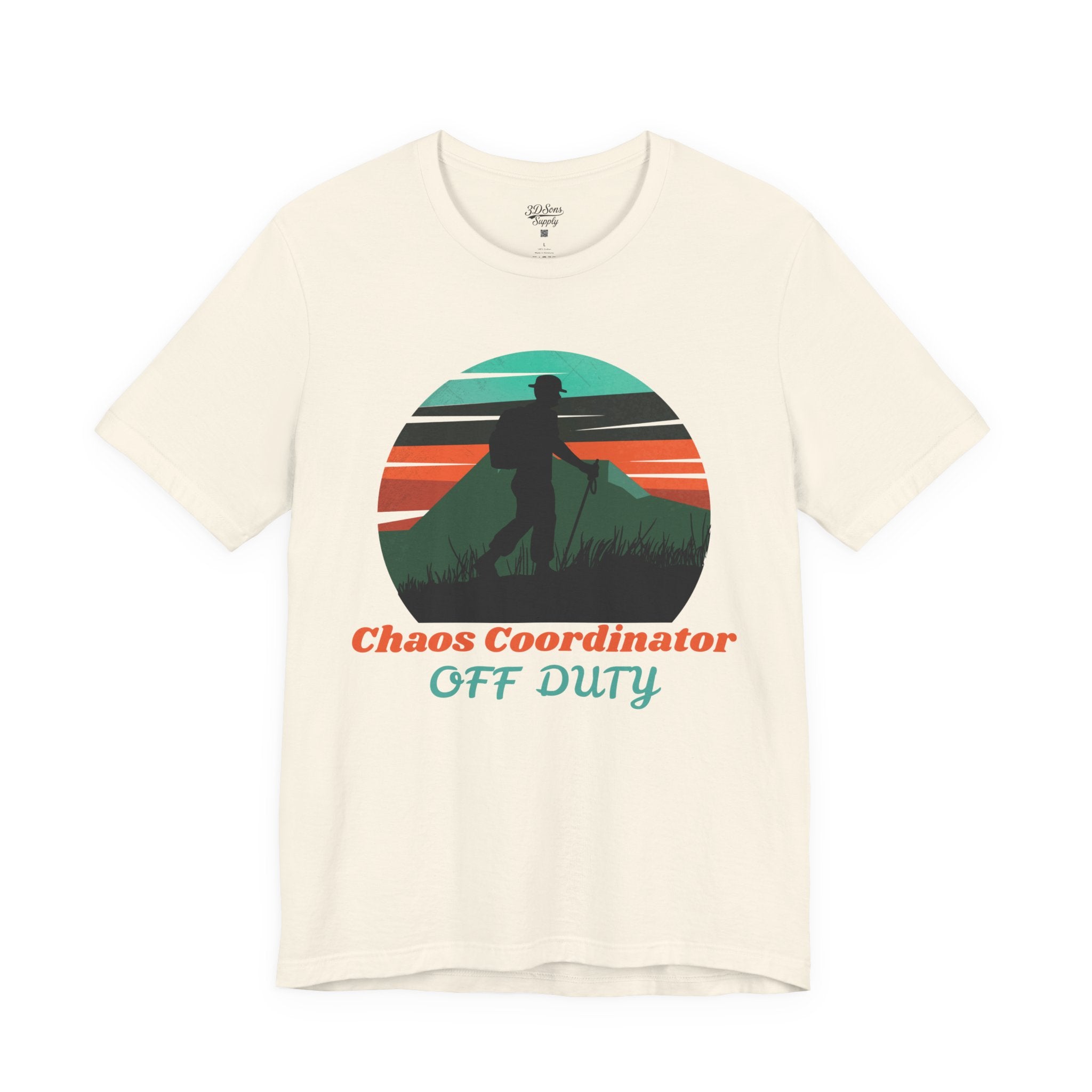 Chaos Coordinator Off Duty Hiking T-Shirt — Vintage Sunset Adventure Tee
