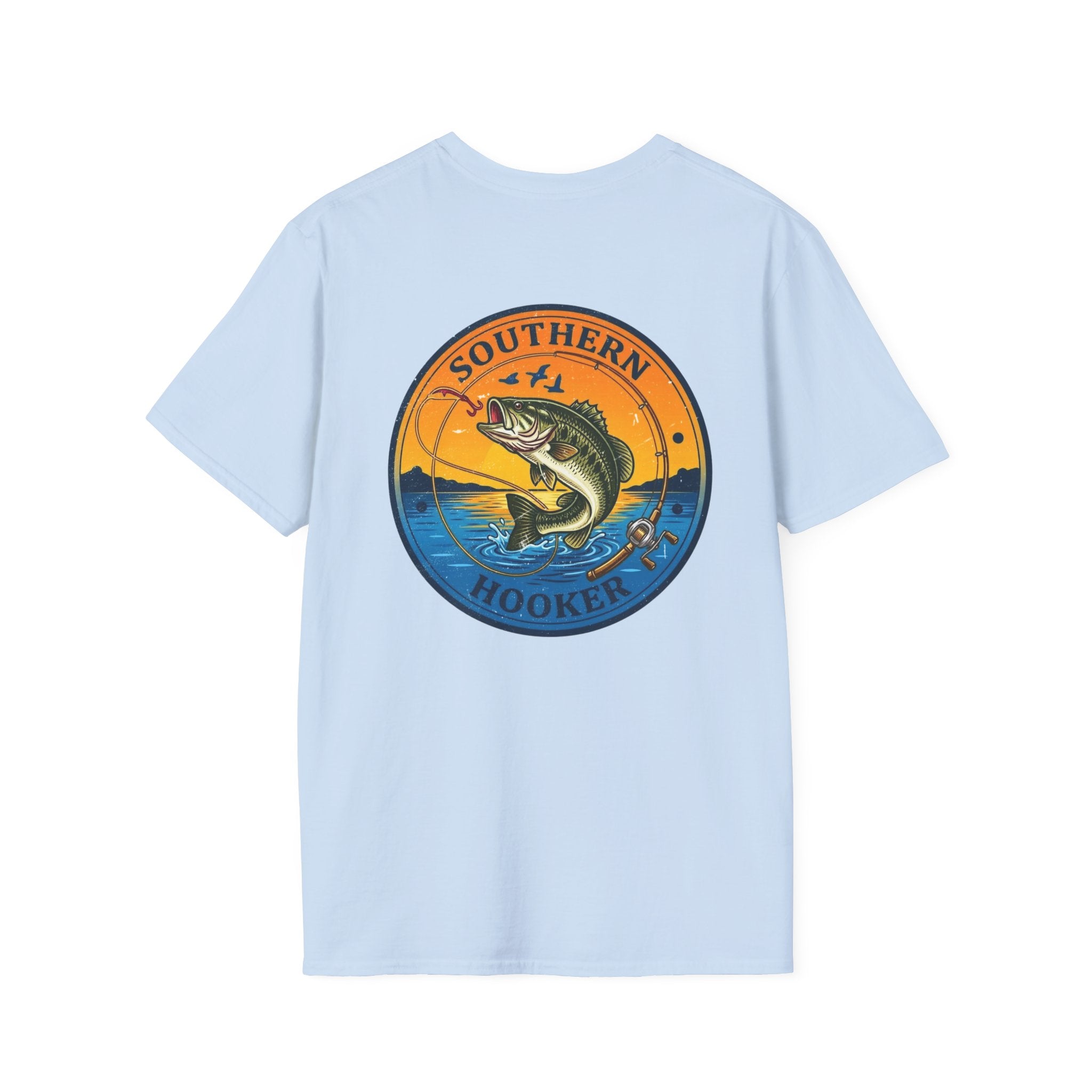 Southern Hooker Fish Graphic T-Shirt | Bass Fishing Retro Logo