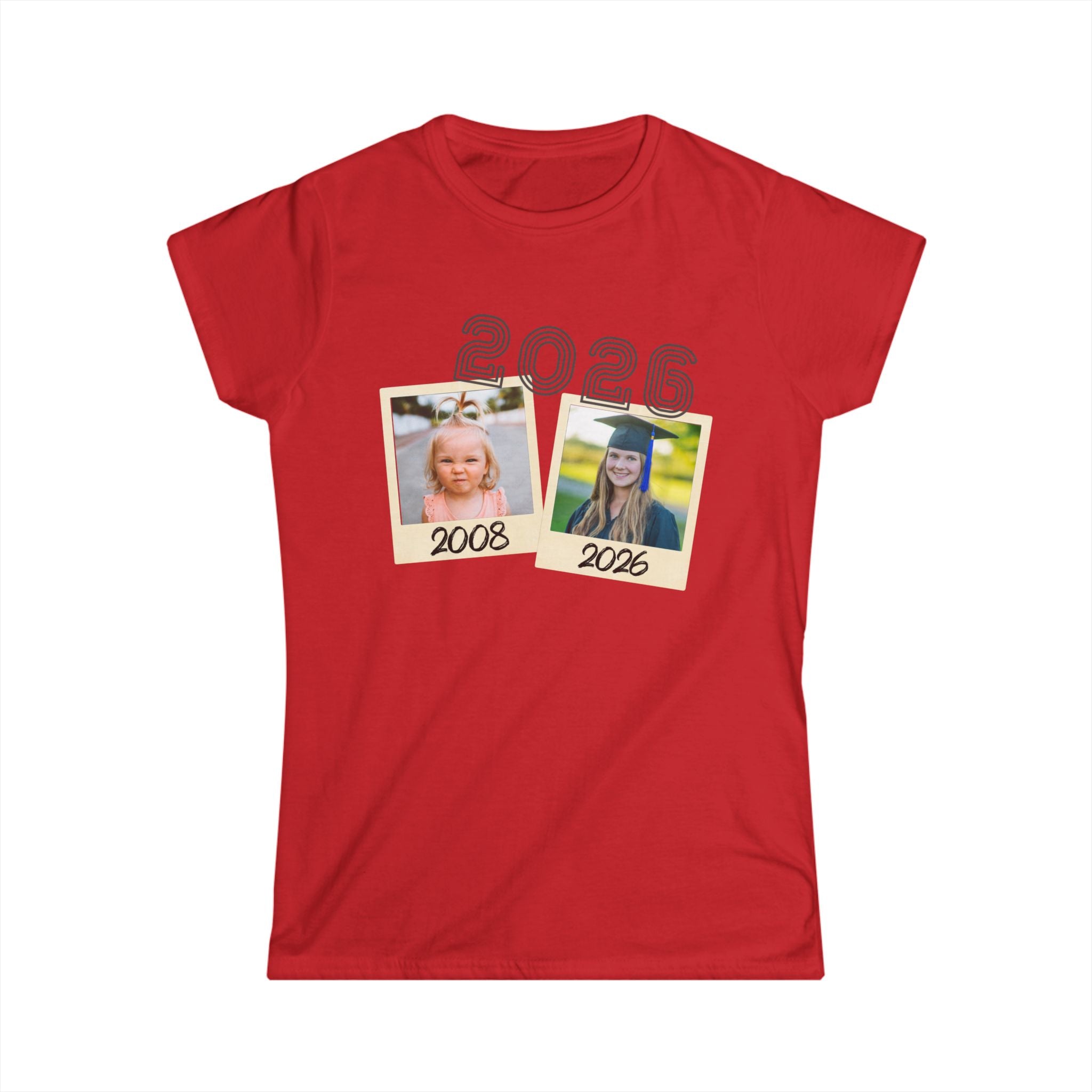 Personalized Photo & Text Graduation/Parent Gift - Women's Polaroid Tee
