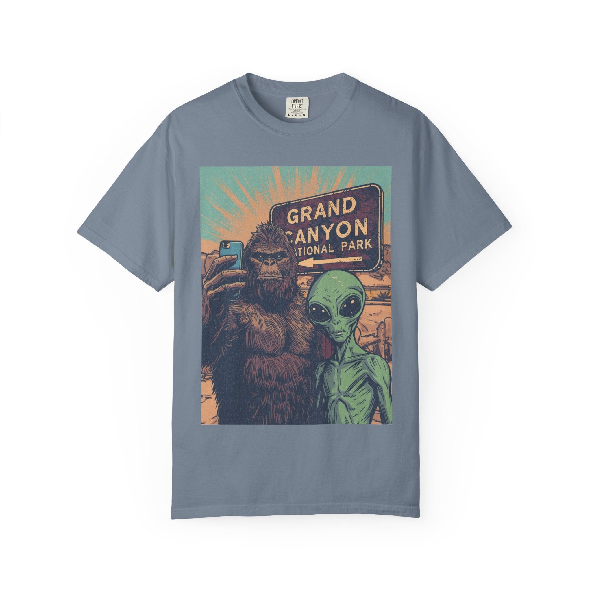 Bigfoot & Alien Grand Canyon T-Shirt — Funny National Park Tee