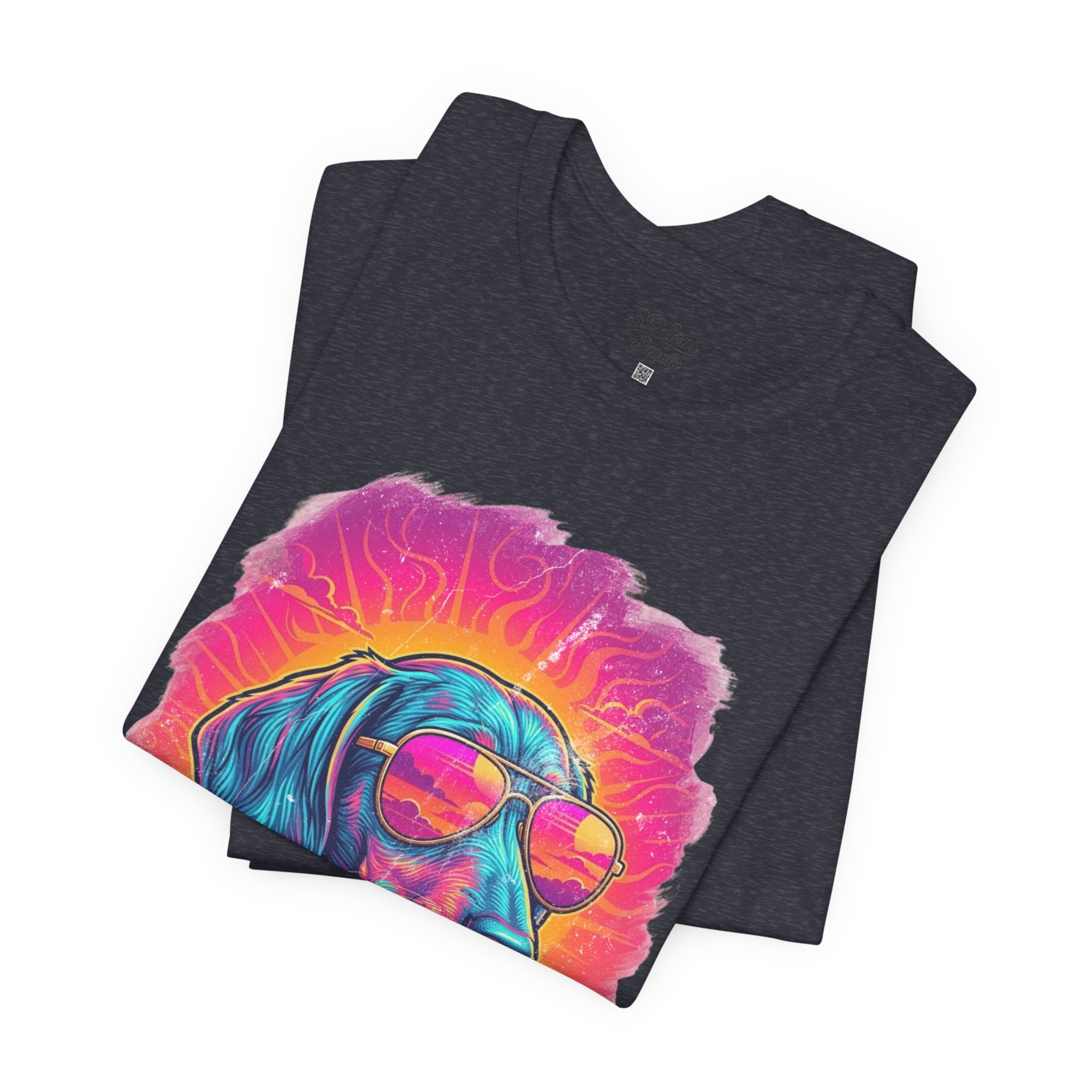 Dachshund Vice City Retro Tee 90's style