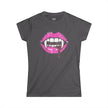 Hot Pink Vampire Lips Women's Tee | Graphic Short Sleeve Shirt