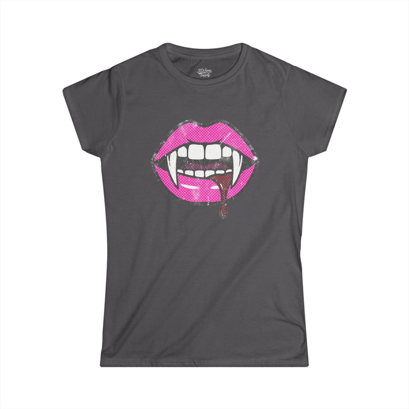 Hot Pink Vampire Lips Women's Tee | Graphic Short Sleeve Shirt
