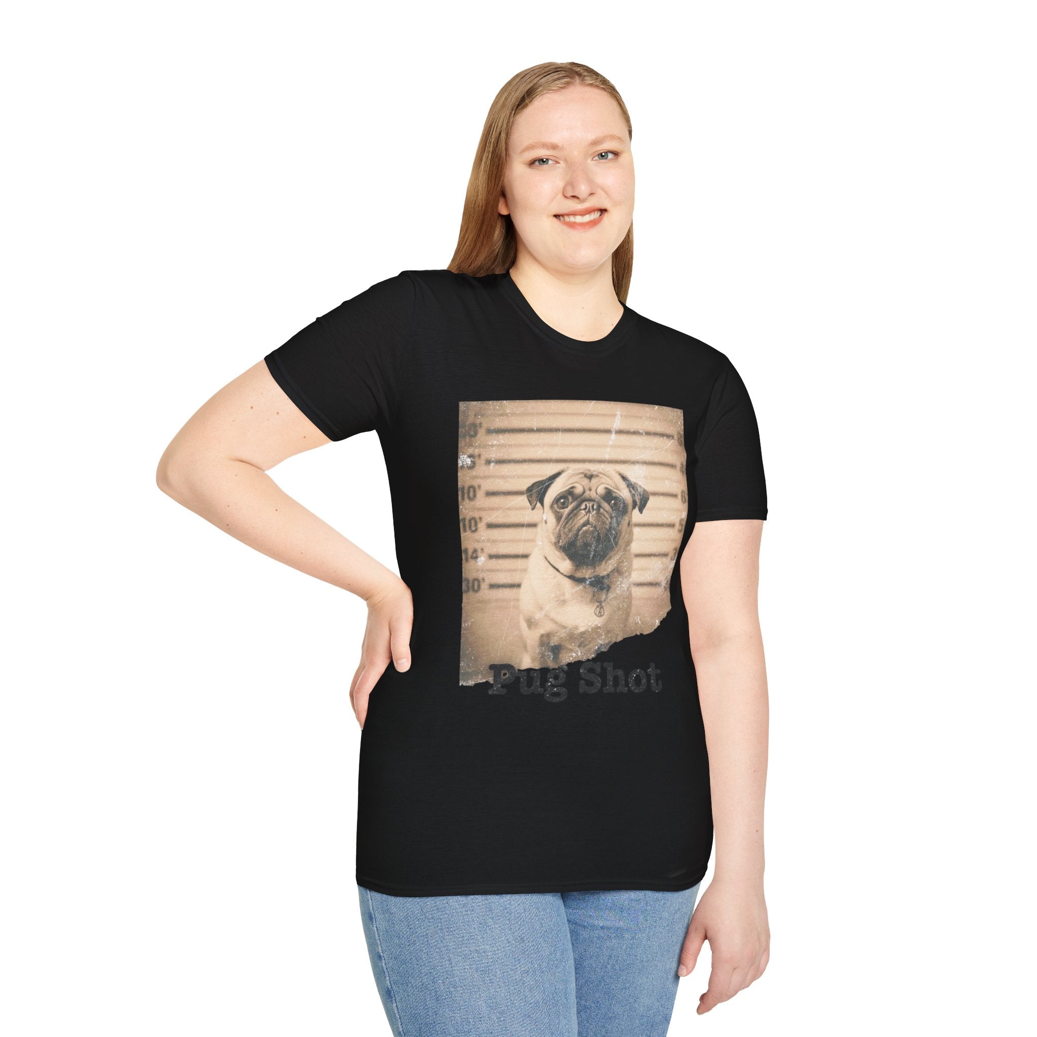 Pug Shot T-Shirt — Funny Pug Police Lineup Tee