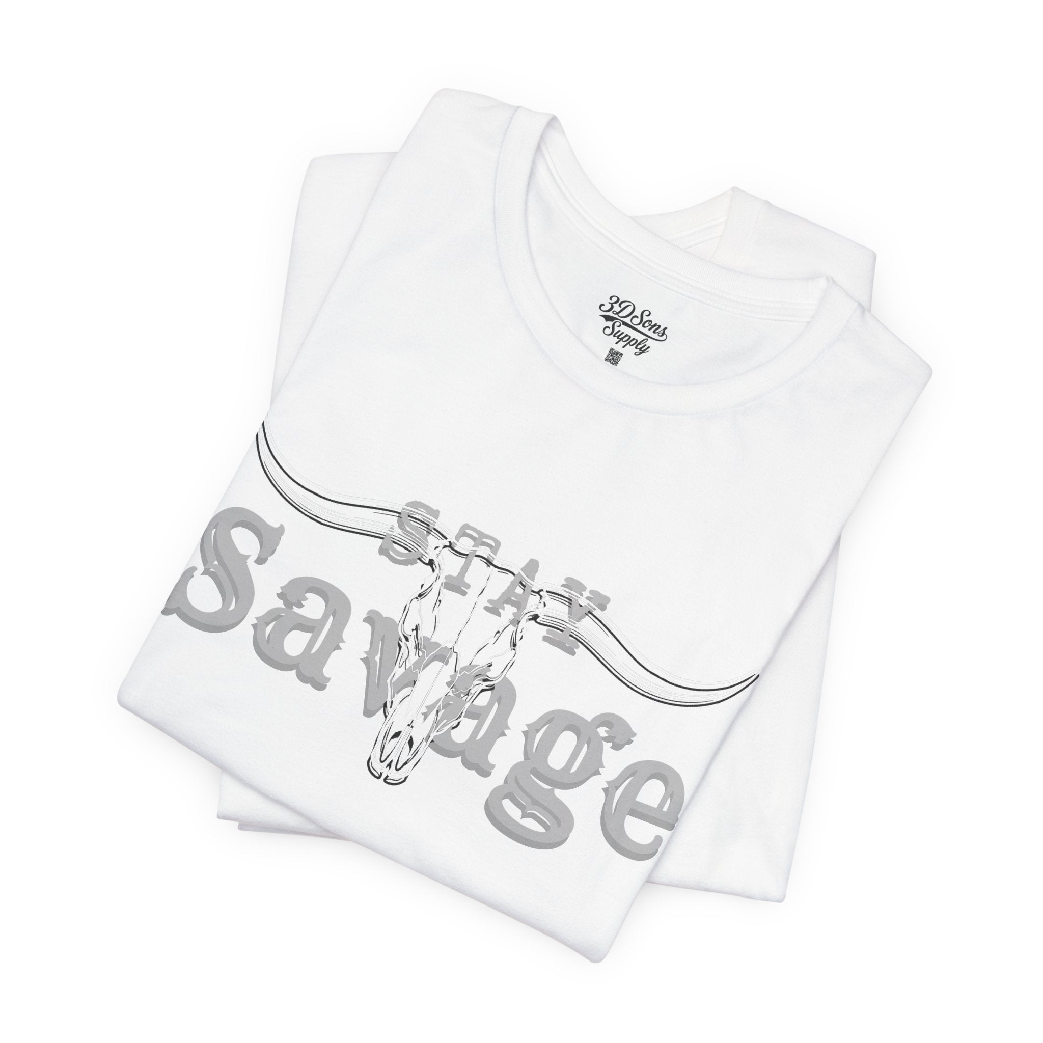 Stay Savage Longhorn Tee - Vintage Texas Skull T-Shirt