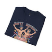 Buff Abraham Lincoln and George Washington Jumping Out of Birthday Cake T-Shirt | 4th of July Patriotic