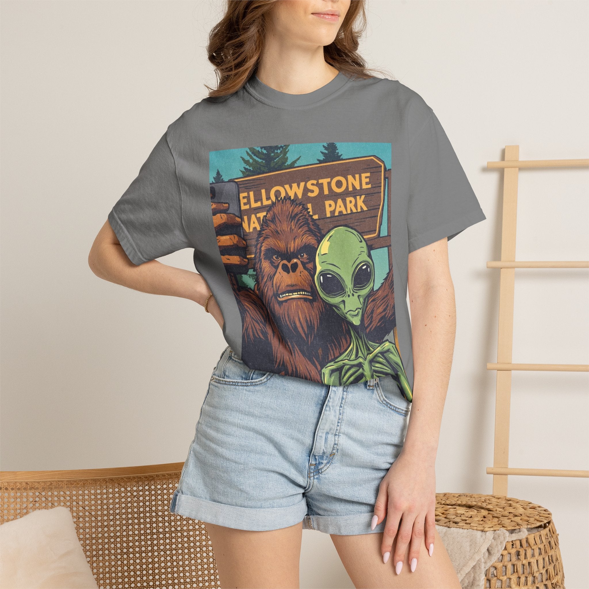 Alien & Bigfoot Yellowstone T-Shirt