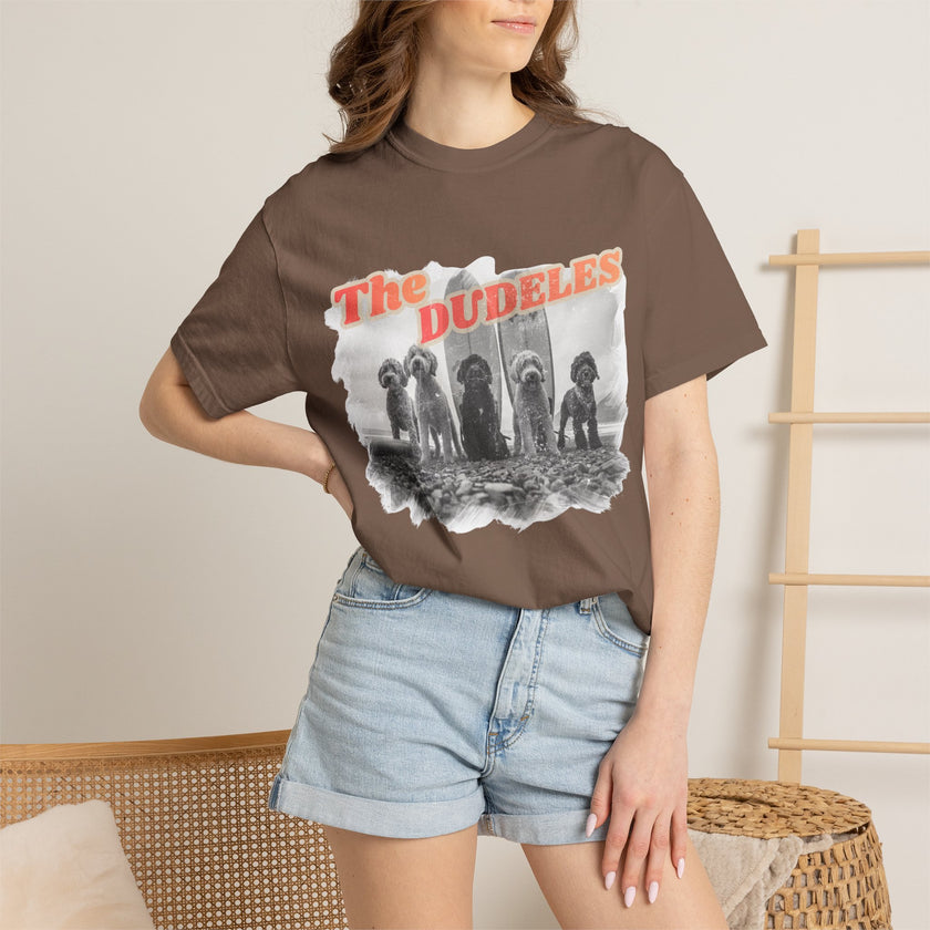 The Dudeles Dog Surfer T-Shirt | Doodle Breed Surfing Design