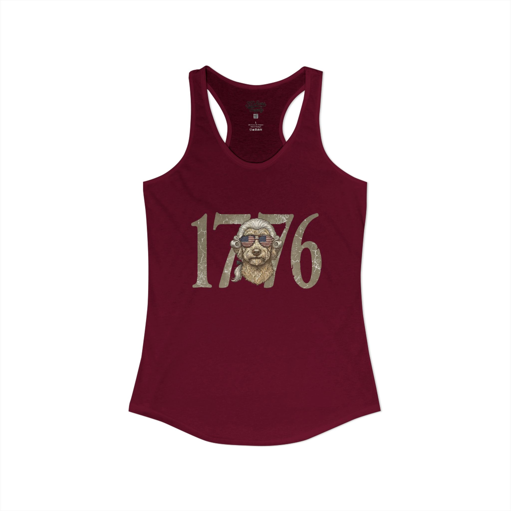 George Washington Doodle 1776 - Women's Ideal Racerback Tank