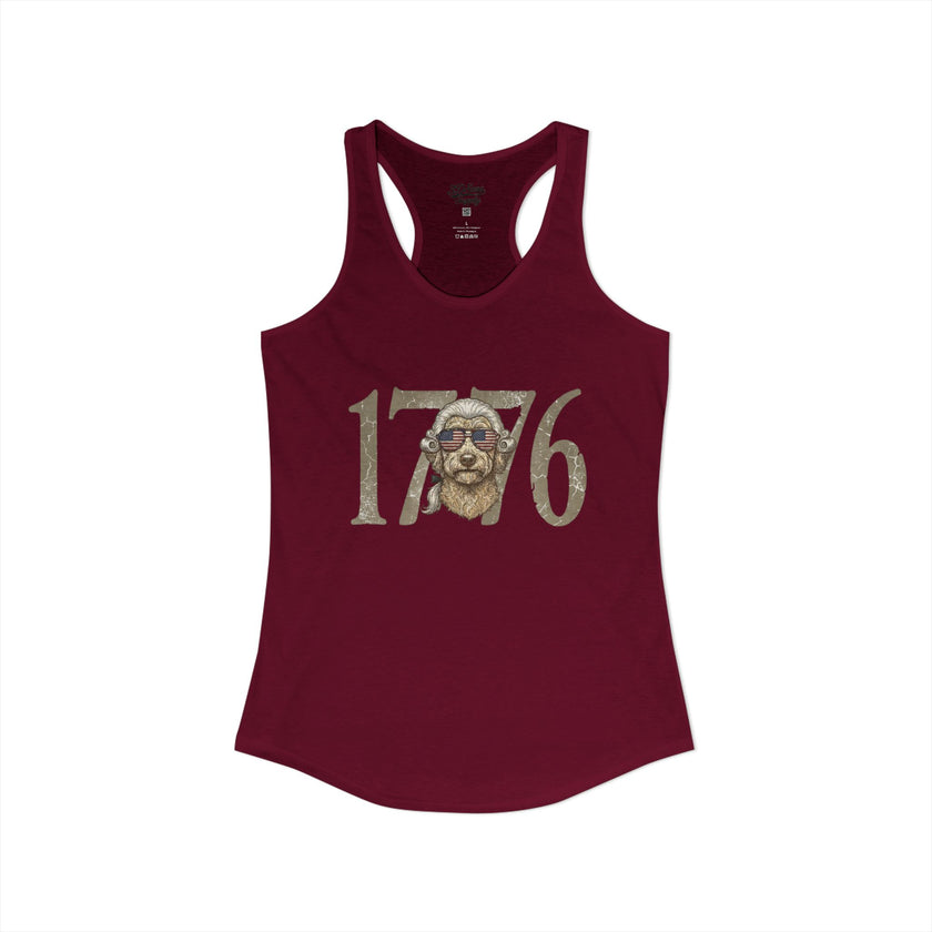 George Washington Doodle 1776 - Women's Ideal Racerback Tank