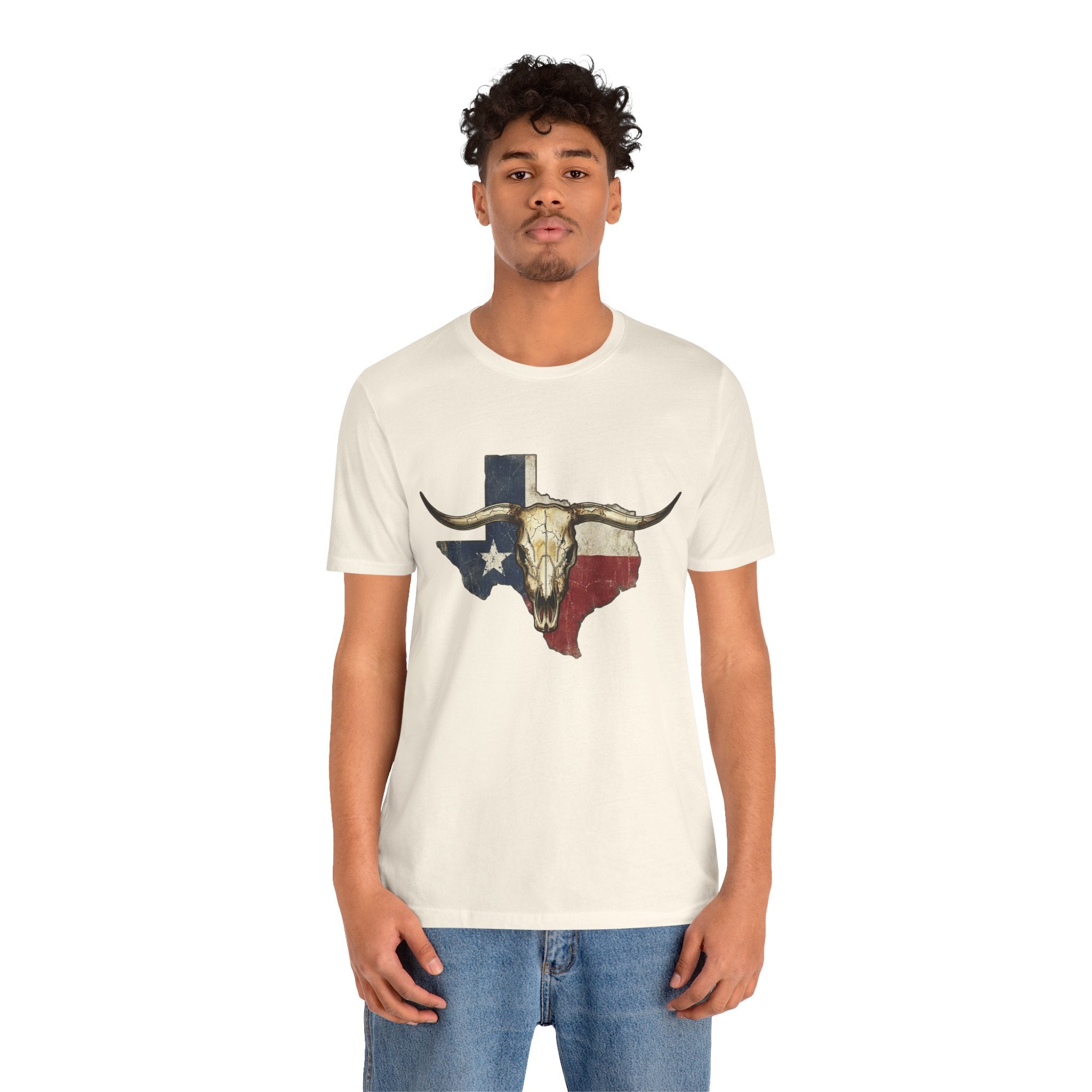 Texas Flag Longhorn Tee - Vintage Texas Skull T-Shirt