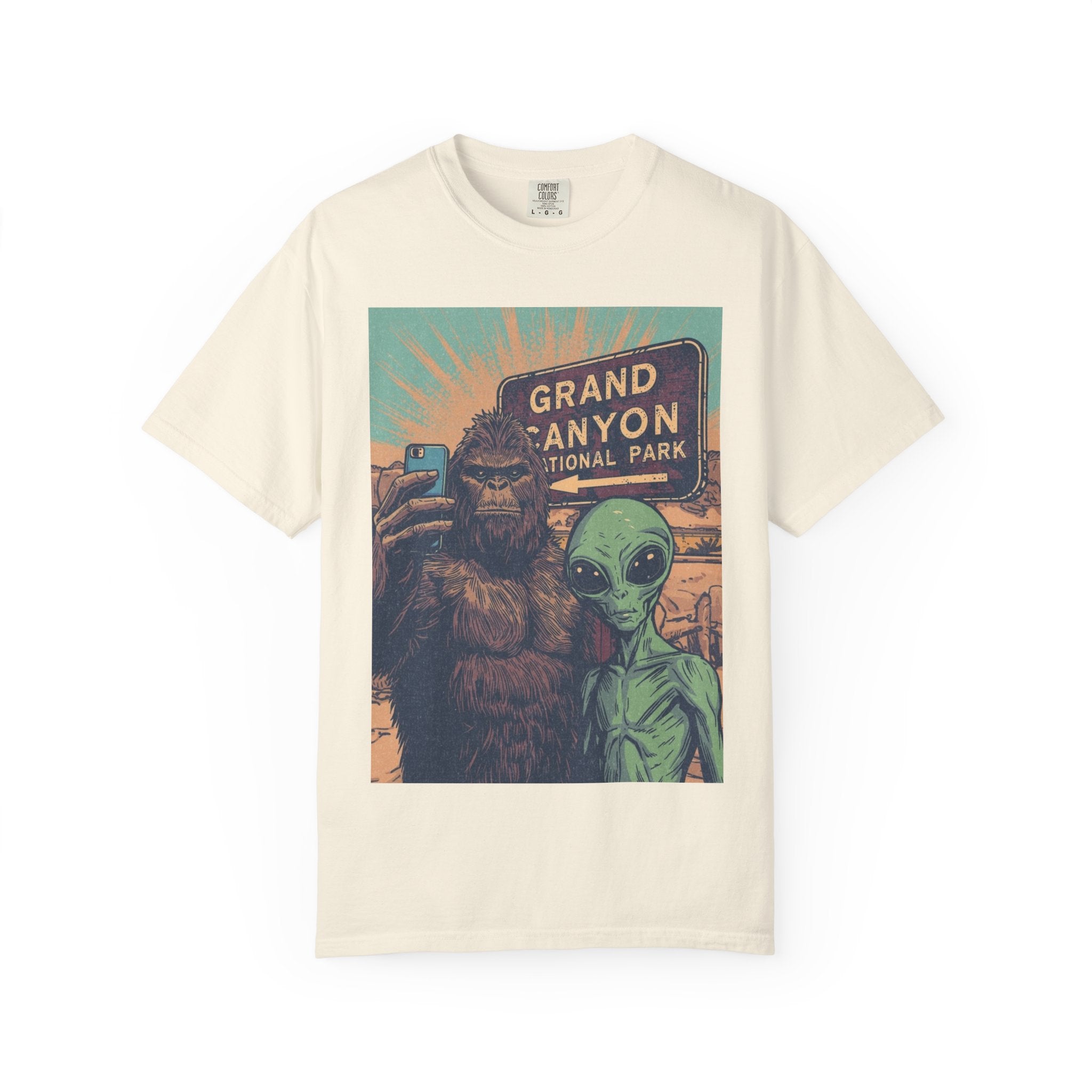 Bigfoot & Alien Grand Canyon T-Shirt — Funny National Park Tee
