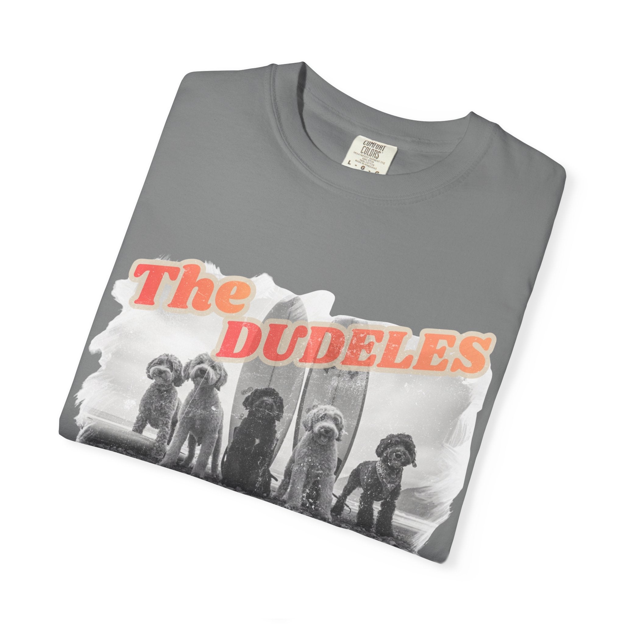 The Dudeles Dog Surfer T-Shirt | Doodle Breed Surfing Design