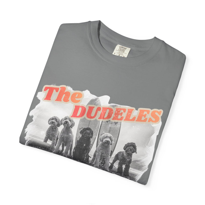 The Dudeles Dog Surfer T-Shirt | Doodle Breed Surfing Design