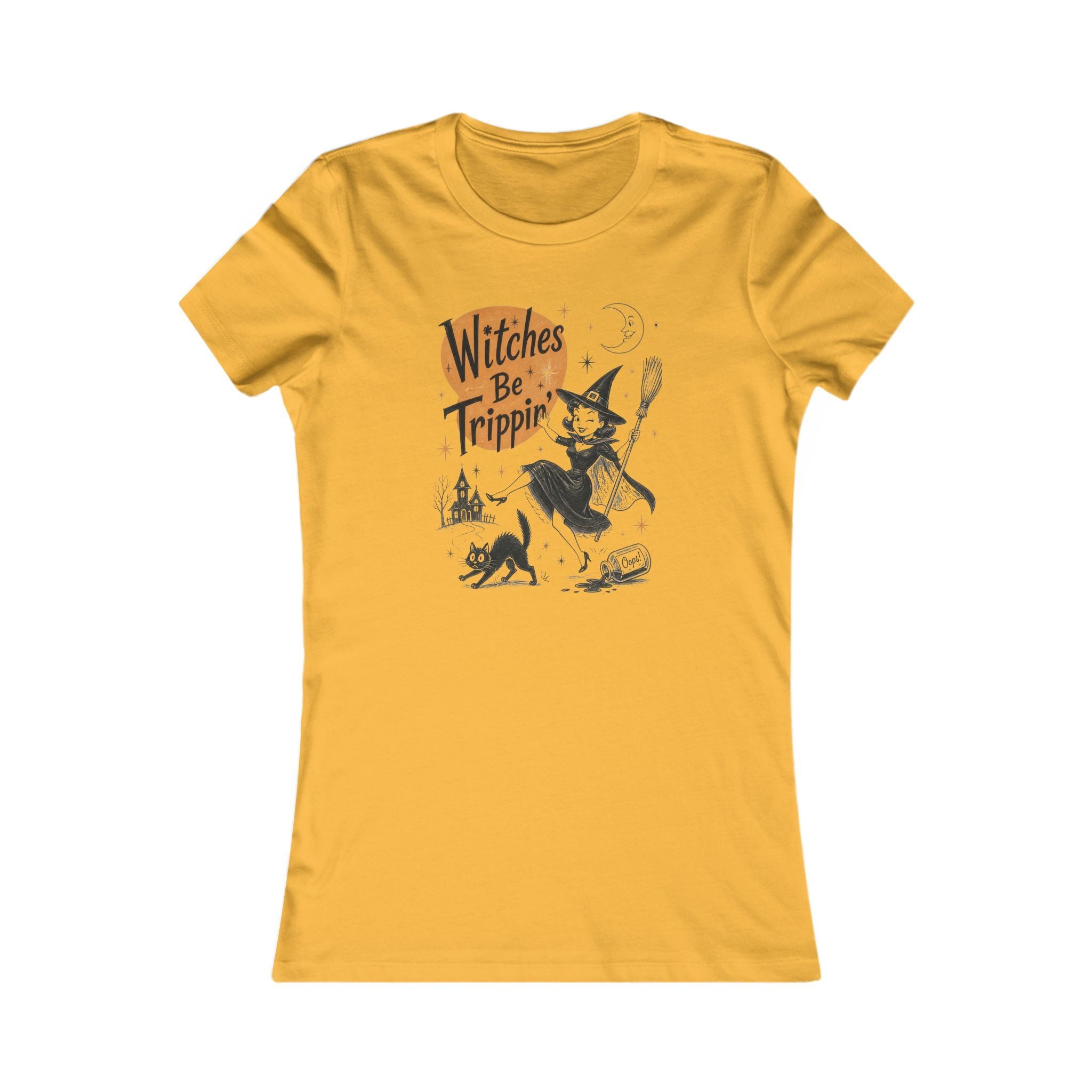 Witches Be Trippin' Women's Tee — Vintage Halloween Witch Graphic Shirt