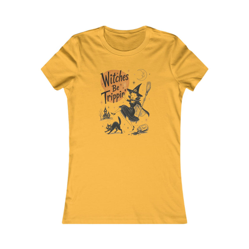 Witches Be Trippin' Women's Tee — Vintage Halloween Witch Graphic Shirt
