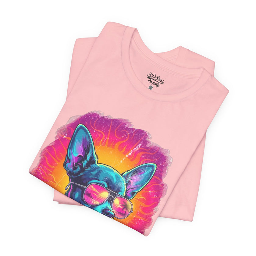 Chihuahua Vice City Retro Tee — 90s Vintage Dog Graphic T-Shirt