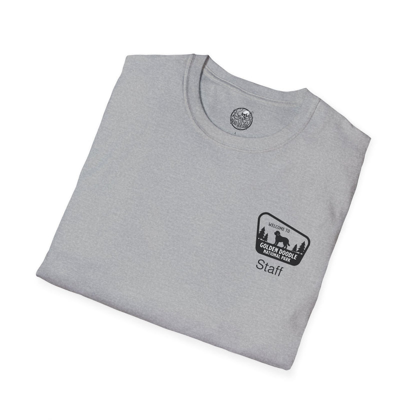 Golden Doodle National Park Staff T-Shirt | Retro Dog Lover Tee – 3D Sons Supply Co