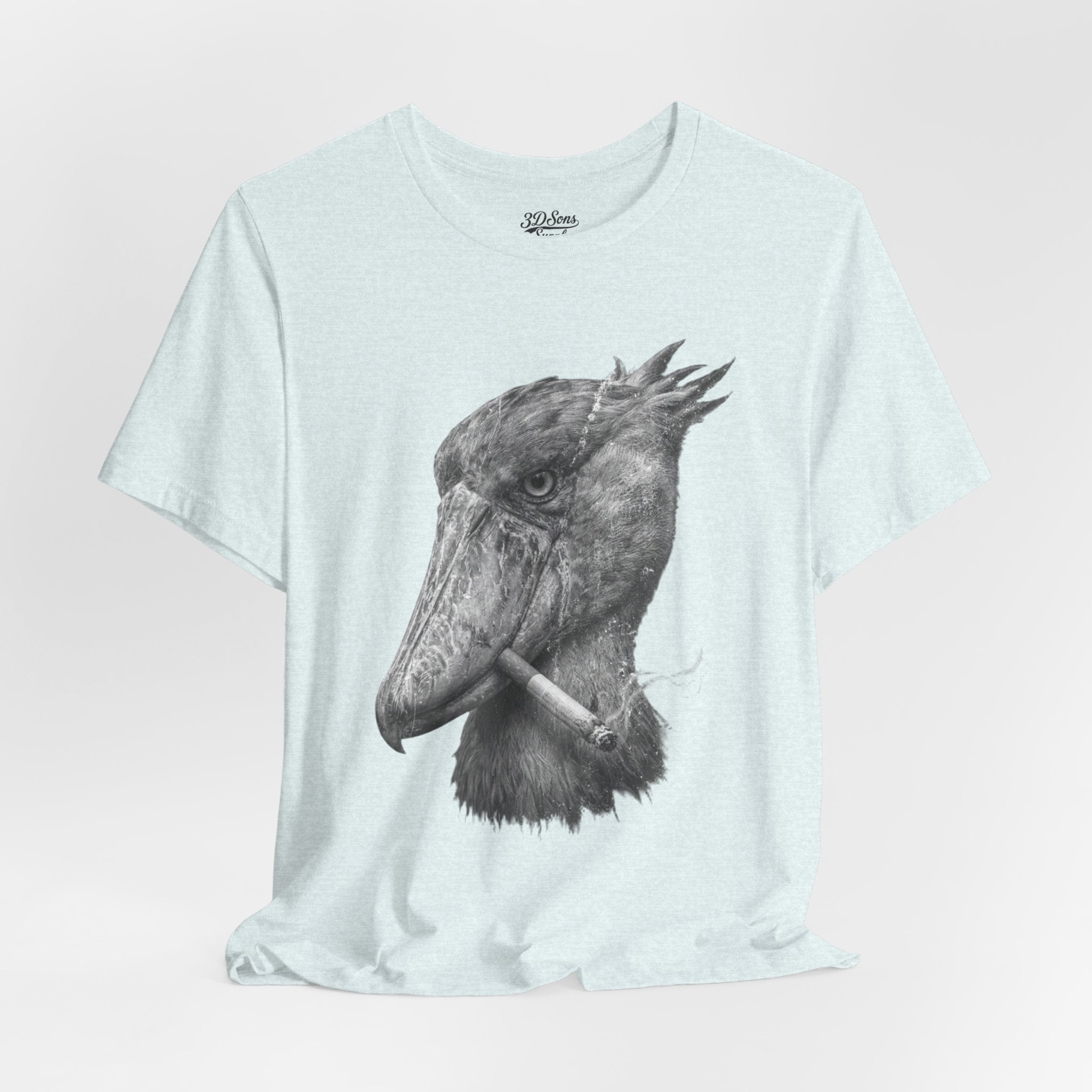 Smoking Shoebill Stork T-Shirt — Quirky Bird Graphic Tee