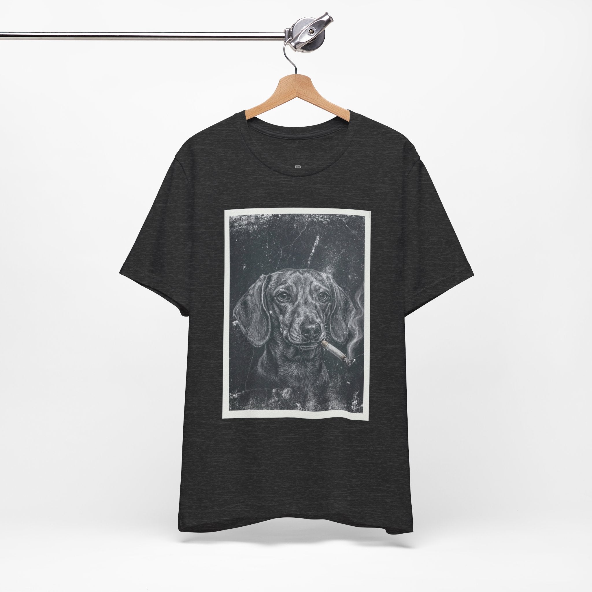 Dachshund Smoking Portrait Tee – Vintage Smokin' Dog Art T-Shirt