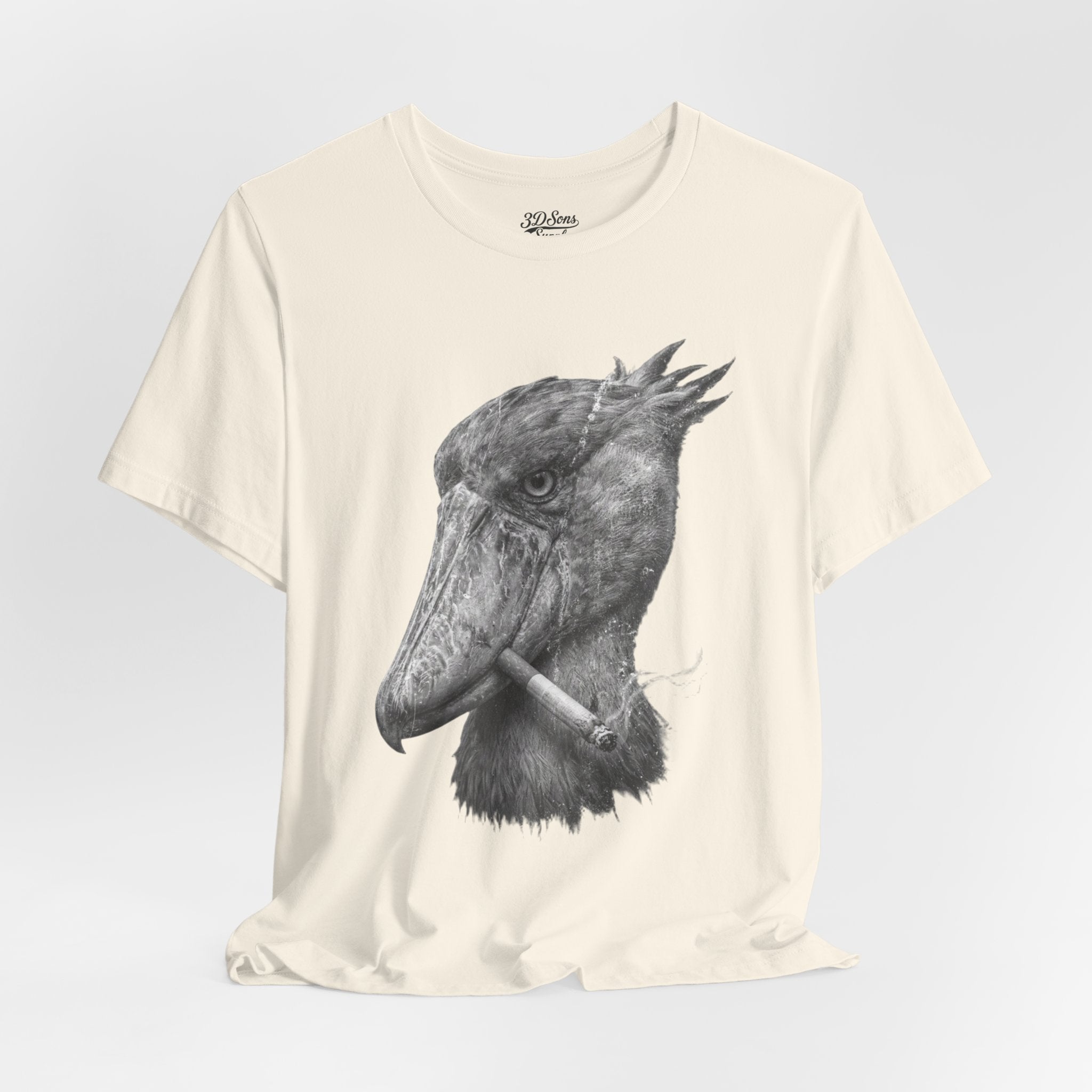 Smoking Shoebill Stork T-Shirt — Quirky Bird Graphic Tee